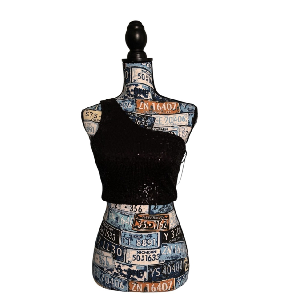 Black Sequin Women's Top